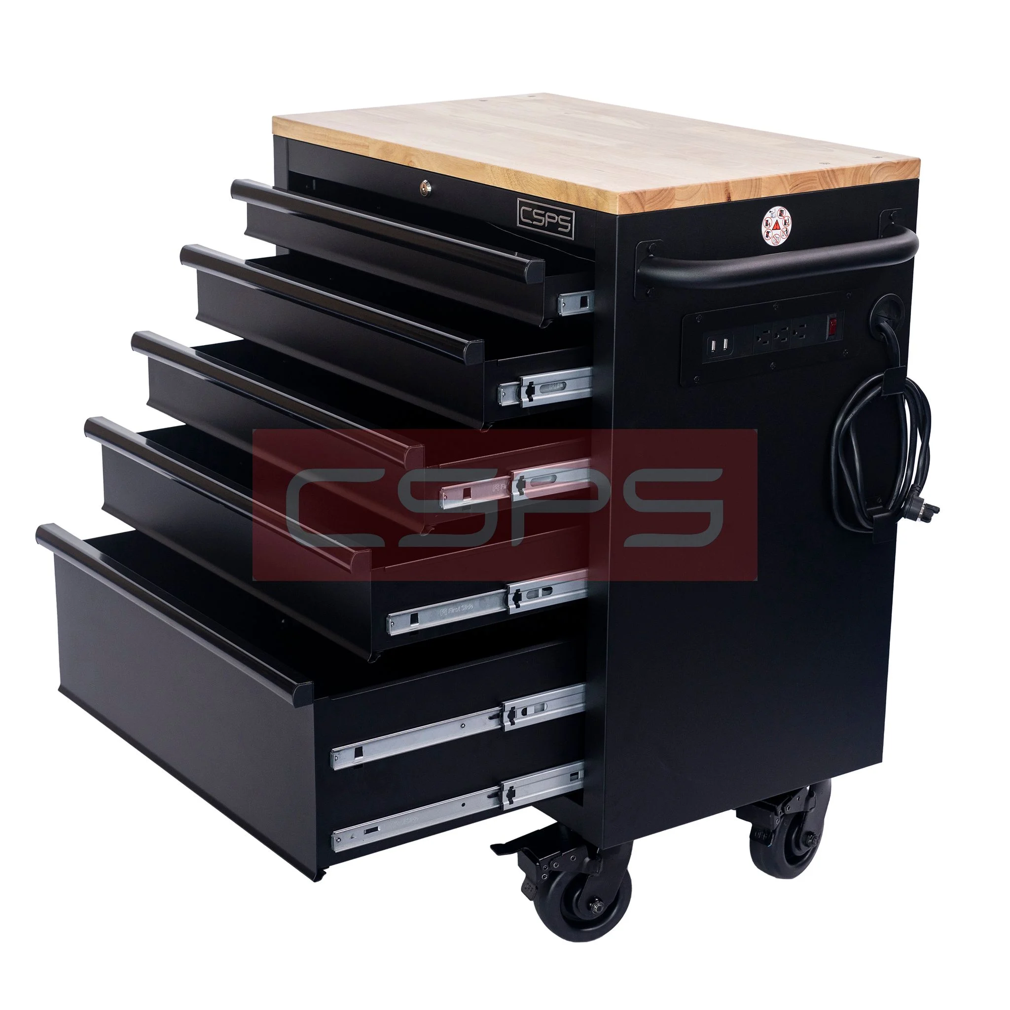 Tủ dụng cụ CSPS 76cm - 05 hộc kéo không nâng hạ màu đen, xanh VNTC07605BB1M, VNTC07605BL1M