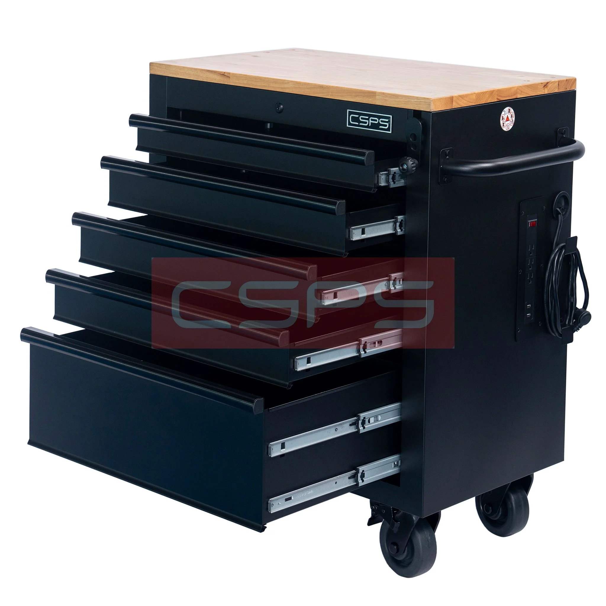 Tủ dụng cụ CSPS 76cm - 05 hộc kéo nâng hạ tay cầm đen, trắng, VNLC07605BB3M, VNLC07605BB4M