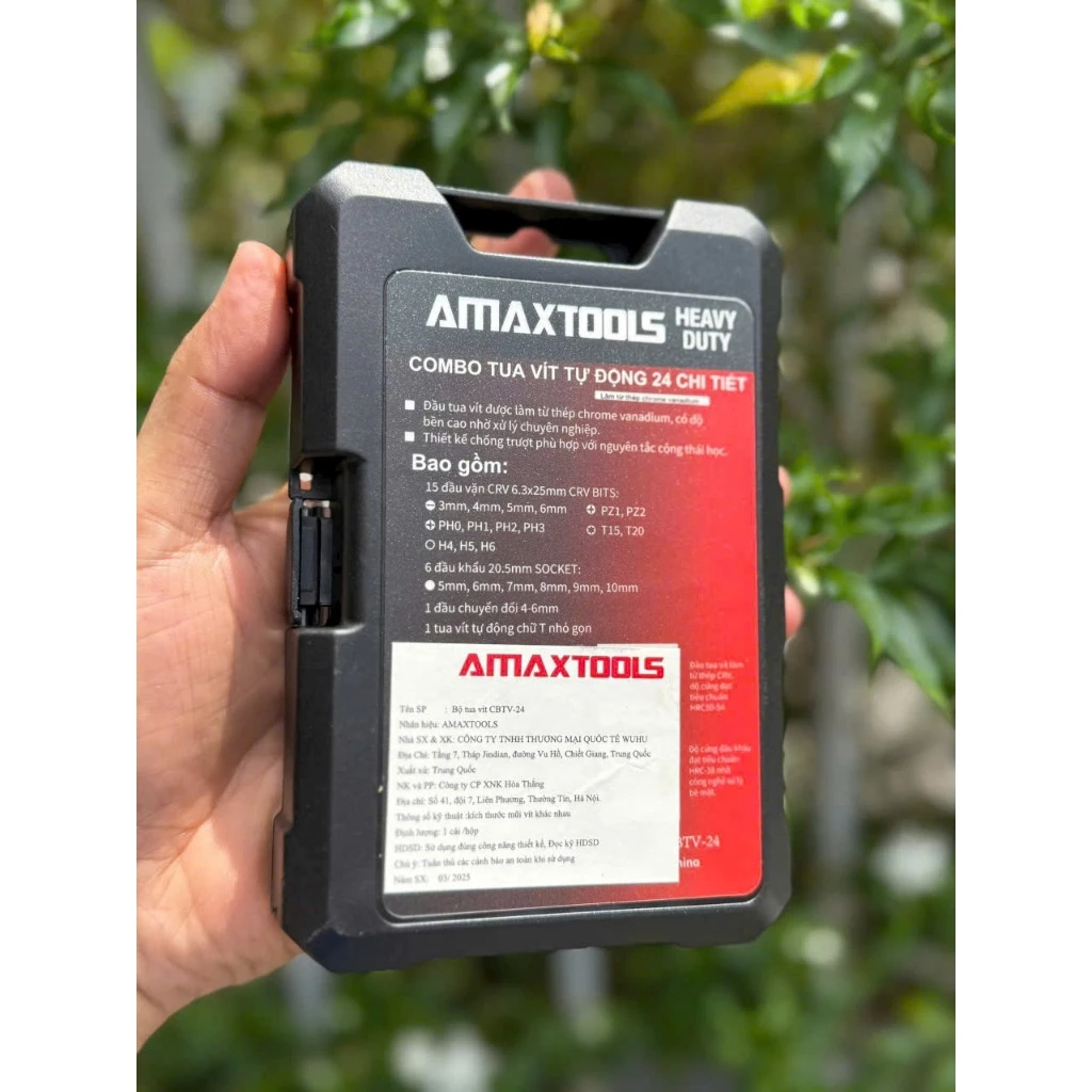 Bộ tua vít đa năng 24 chi tiết AMAXTOOLS CBTV-24