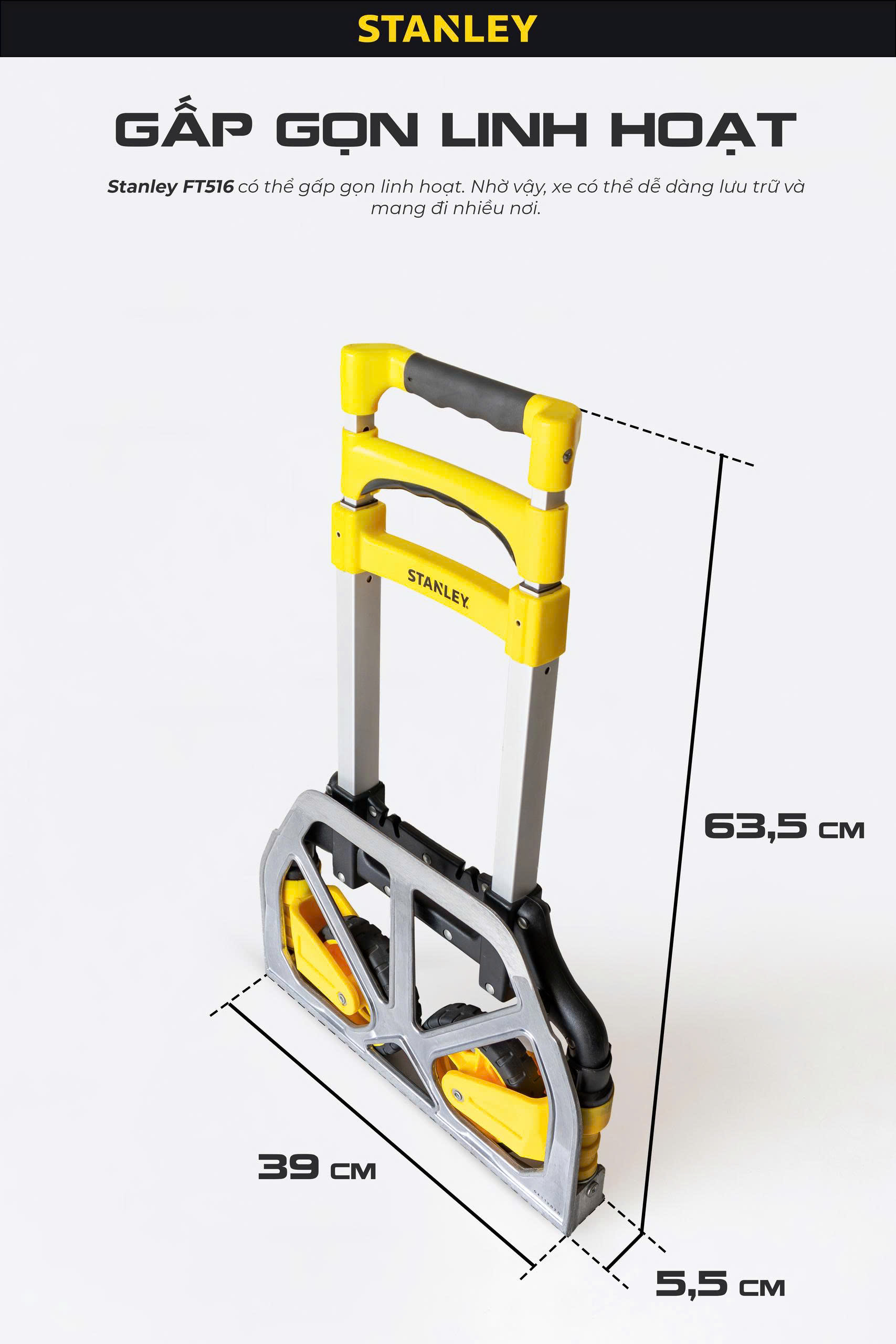 Xe đẩy hàng 2 Bánh Cao Cấp Stanley SXWTD FT516 4