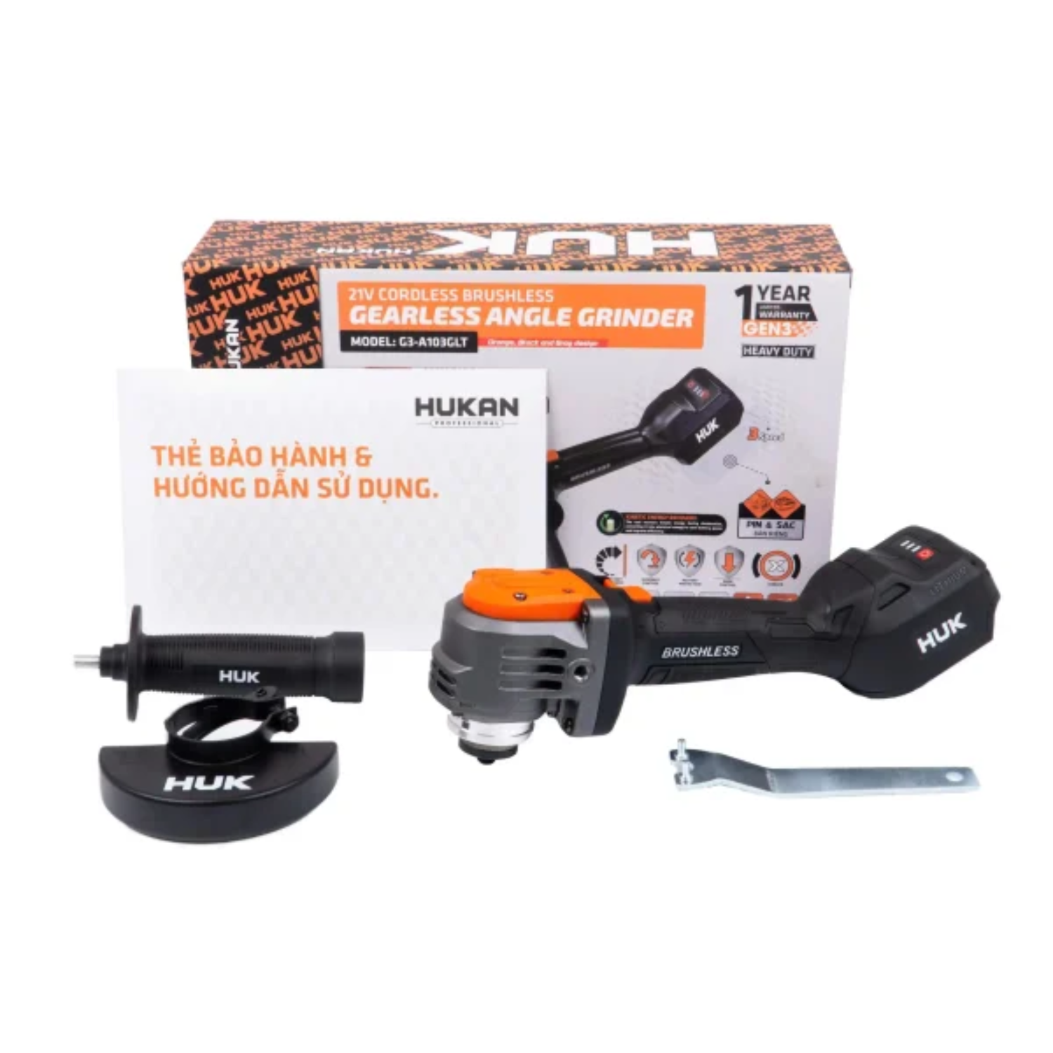 Thân Máy Mài Pin Không Bánh Răng 900W Hukan G3-A103GLT