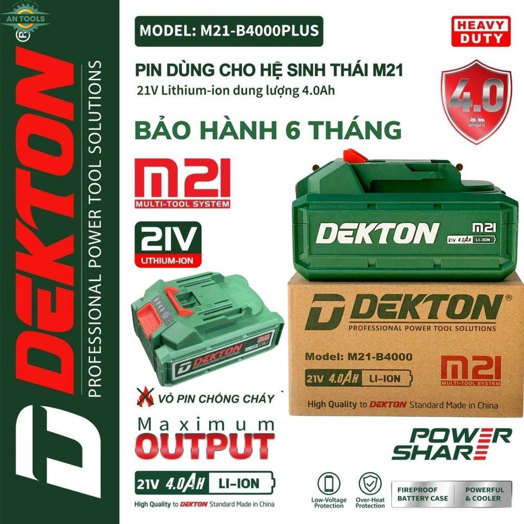 Pin Dekton M21 Vỏ Chống Cháy - Chống Va đập - Pin Dùng Cho Máy Khoan, Máy Mài, Máy Cắt, Máy Rửa...