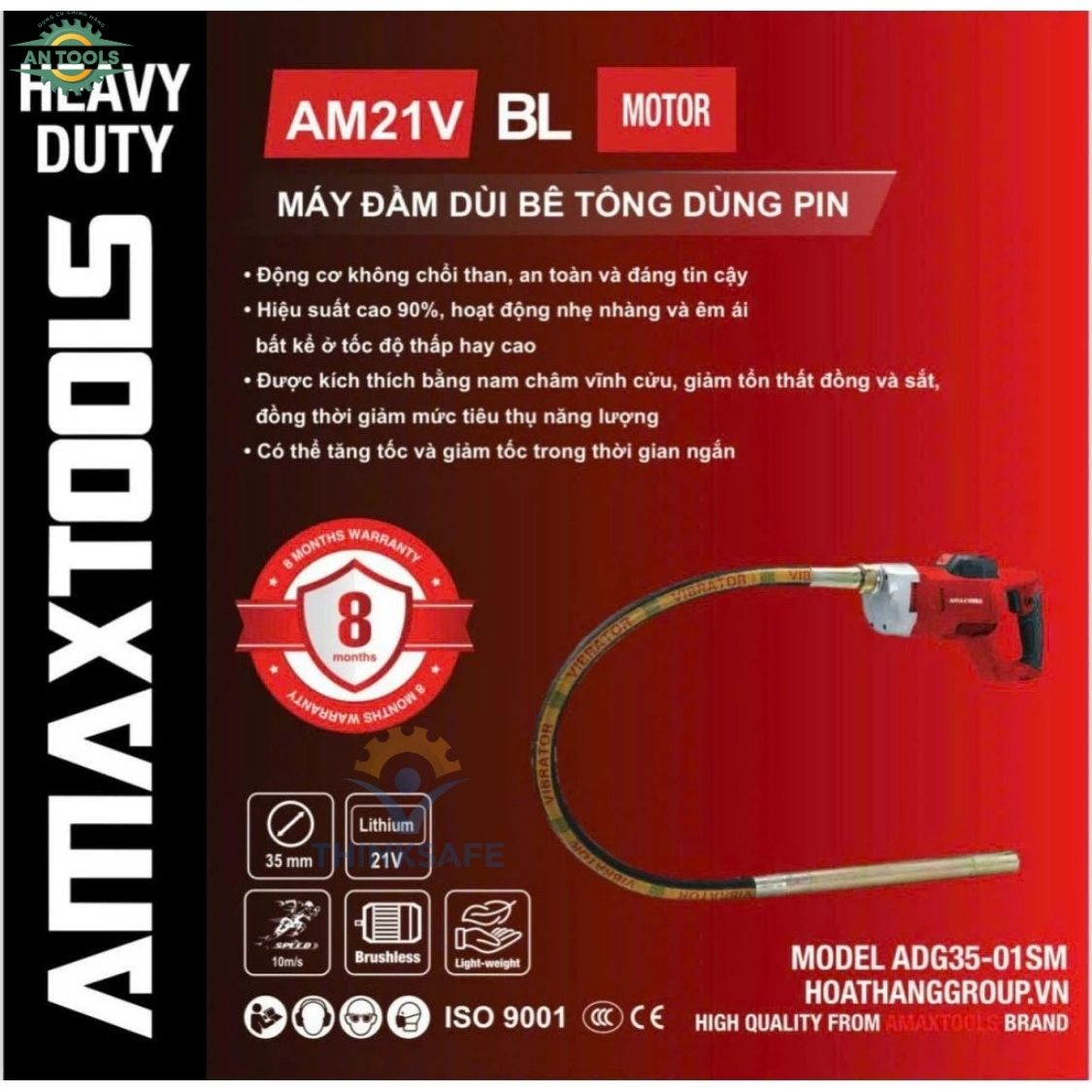 Máy đầm Dùi Amaxtools ADG35-01SM (thân Máy)