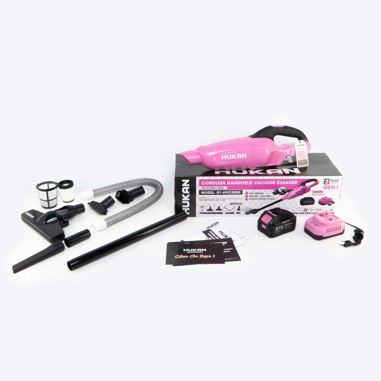 Combo Máy Hút Bụi Cầm Tay Dùng Pin Hukan (GEN 1) HM21-G1-HVC5050