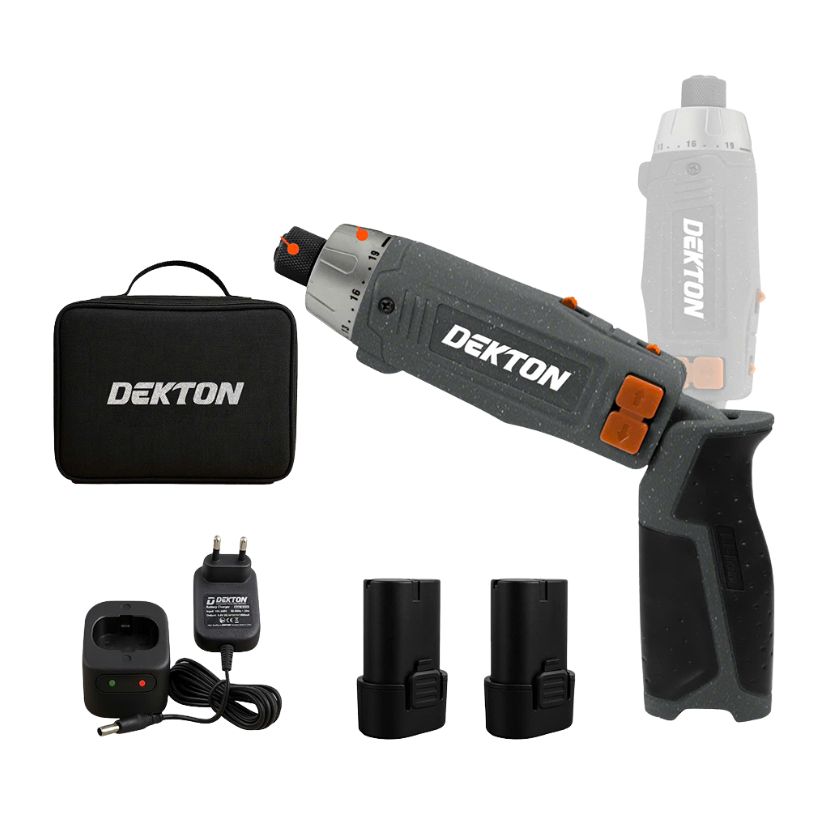 Máy Vặn Vít Gập Dùng Pin 7.2V Dekton DK-VGT12N Màu Xám, Pin 2000mAh X2