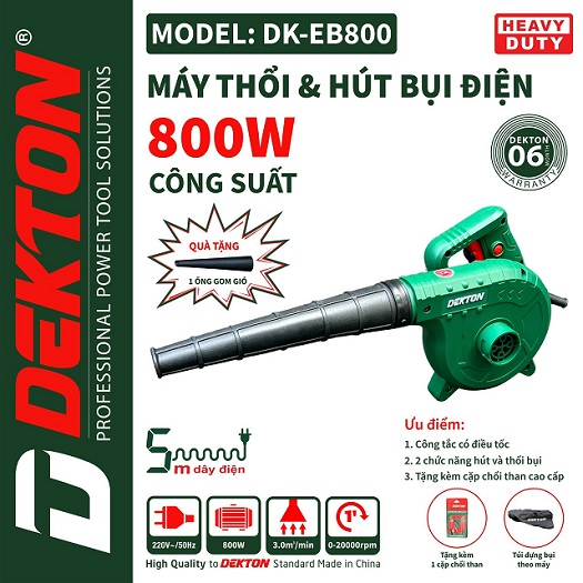 Máy Thổi Bụi Và Hút Bụi Dekton DK-EB800 - Công Suất 800W
