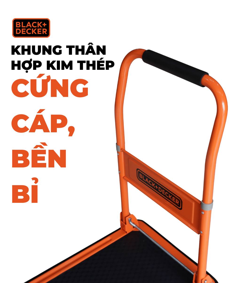Xe đẩy Hàng H303 4 Bánh Cao Cấp Tải Trọng 80kg Thương Hiệu Black And Decker (Mỹ)