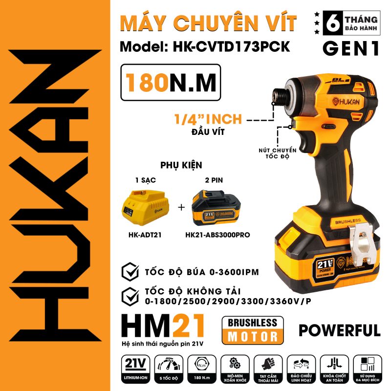 Máy Chuyên Vít HK-CVTD173PCK