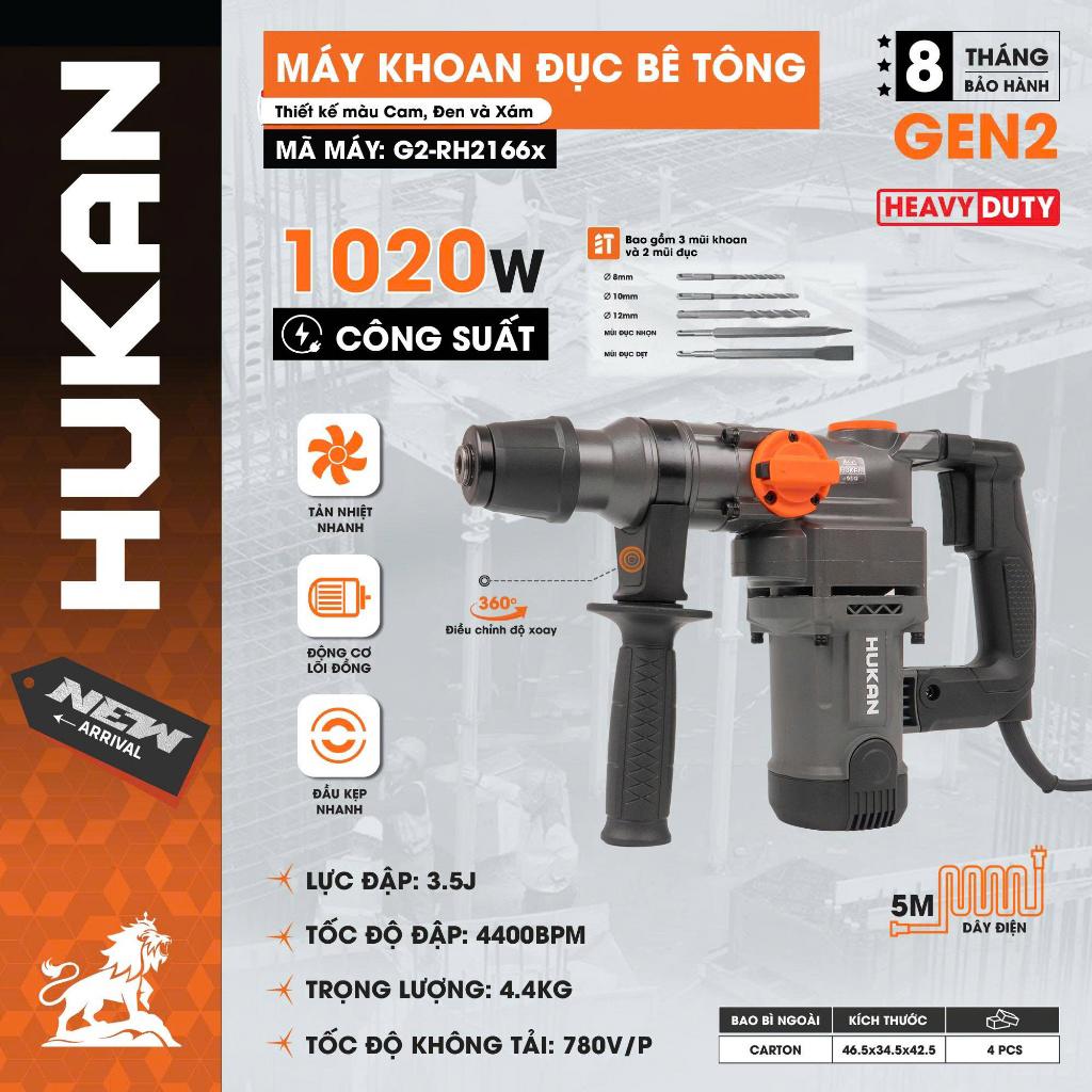 Máy Khoan đục Bê Tông HUKAN G2-RH2166x
