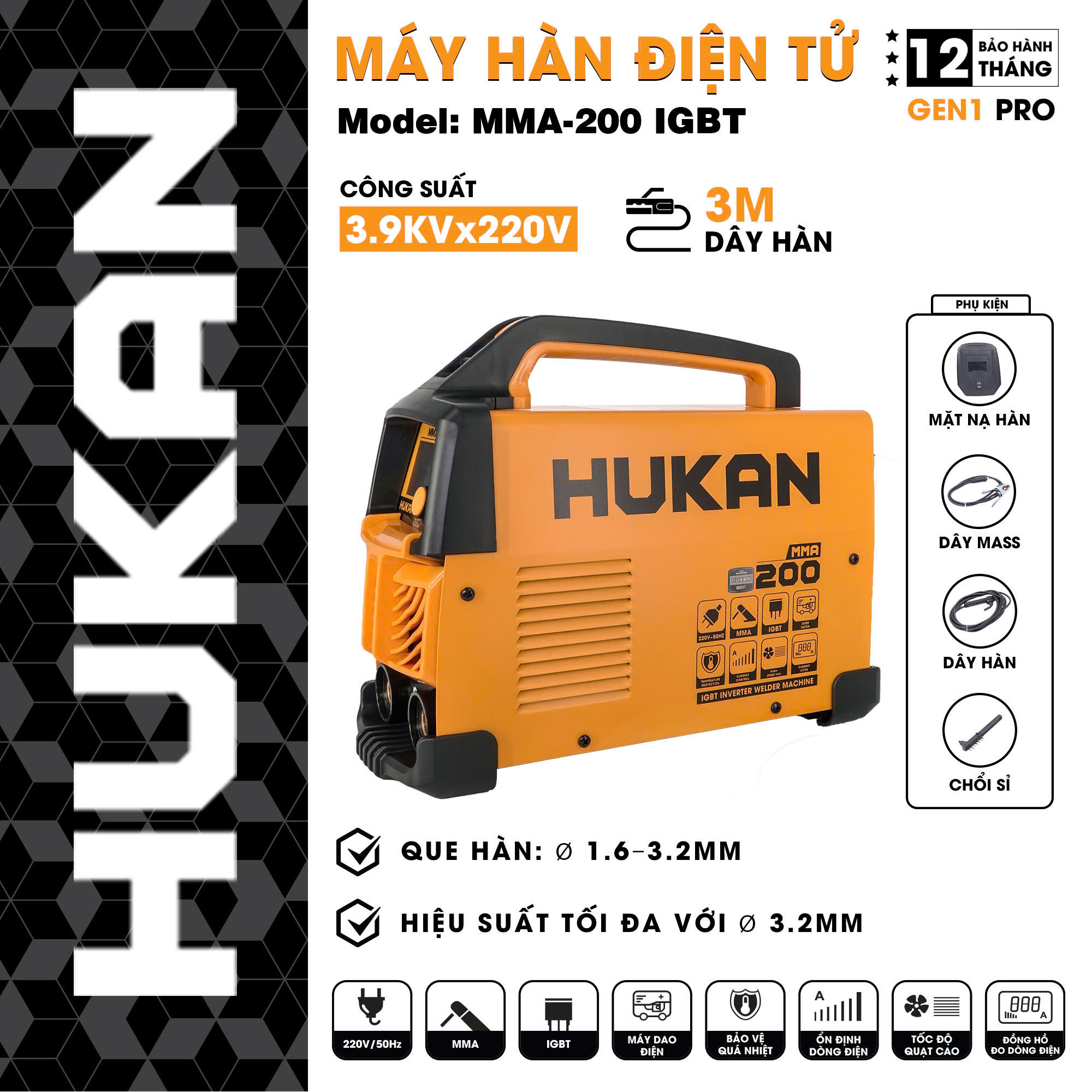 Máy Hàn điện Tử MMA-200IGBT