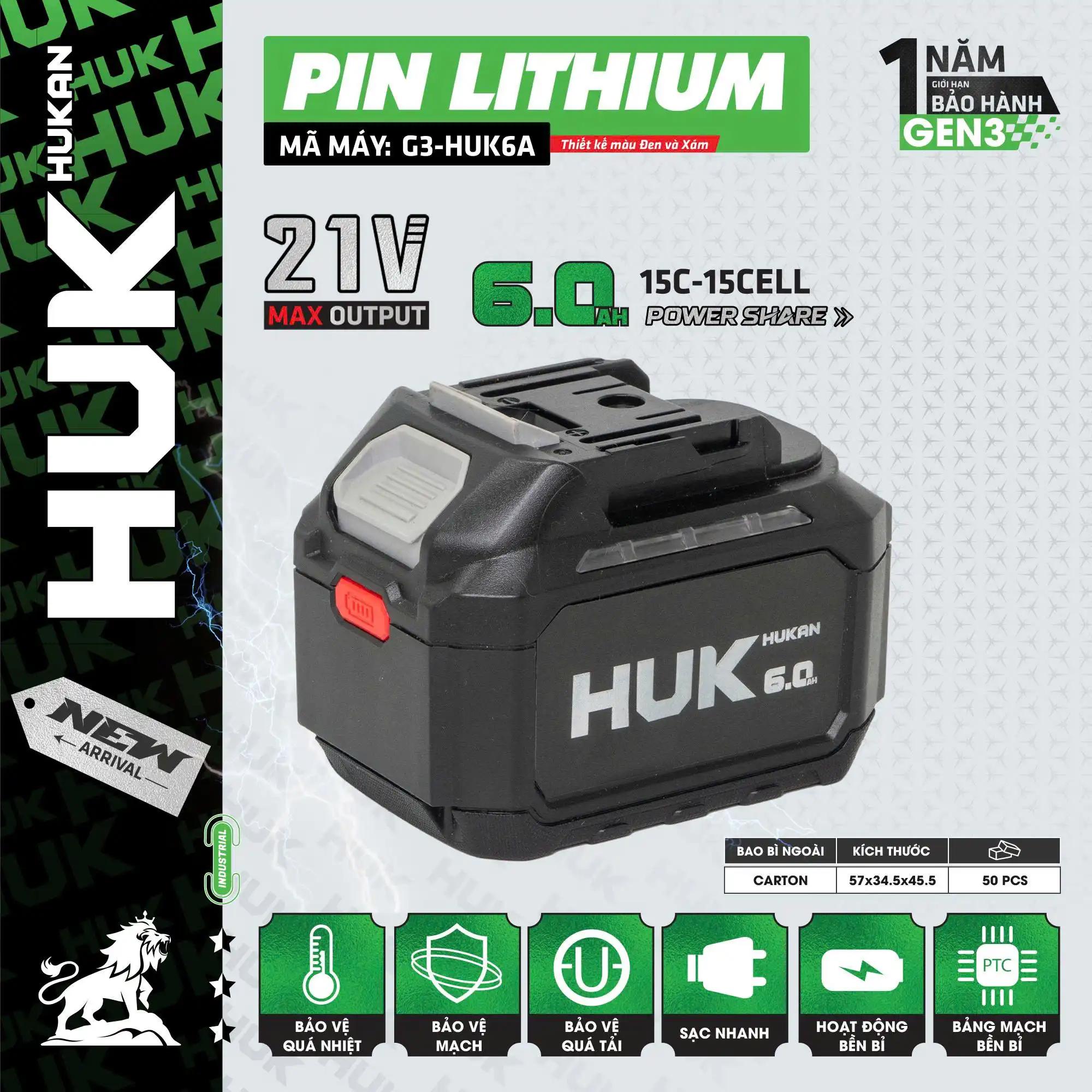 Pin Lithium HUKAN 21V 6.0Ah - (GEN 3) G3-HUK6A