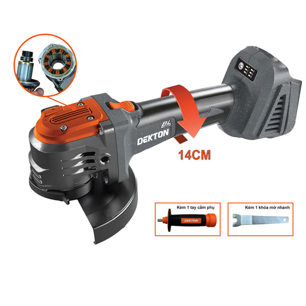 Máy Mài Góc Dùng Pin 21V 100 Mm Dekton M21-AG1020GLT Không Bánh Răng Chính Hãng