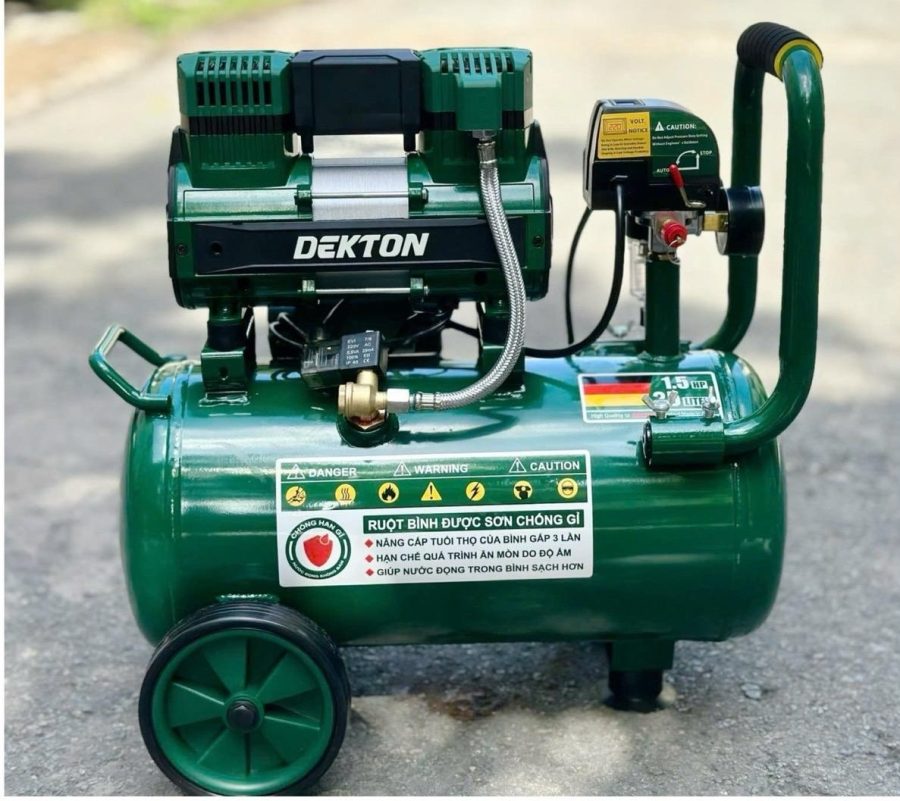 Máy Nén Khí Không Dầu 1.5HP 25L DEKTON DK-AC2925PRO Ruột Bình Sơn Chống Rỉ Sét