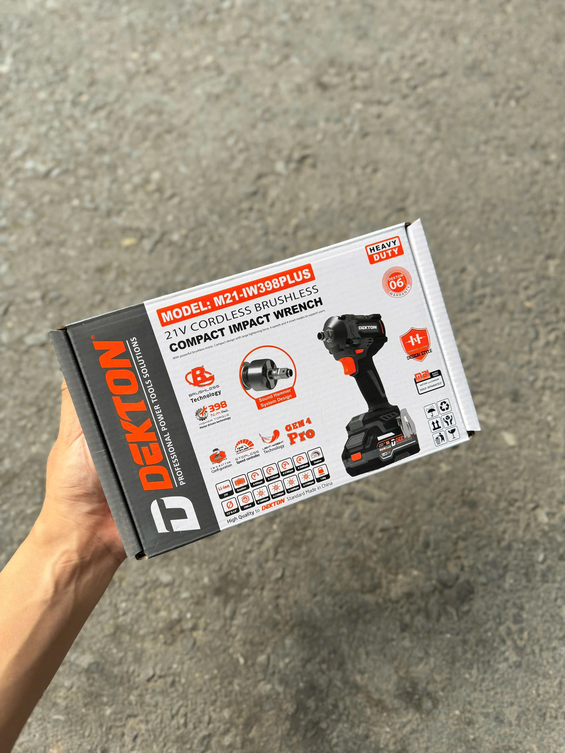 Máy Siết Bulong DEKTON Dùng Pin 21V M21-IW398PLUS Lực Siết 398Nm