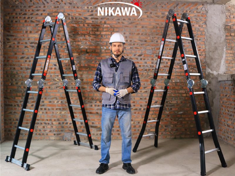 Thang Nhôm Gấp đoạn Nikawa NKG-43, Cao 178 Cm, Bảo Hành 150kg