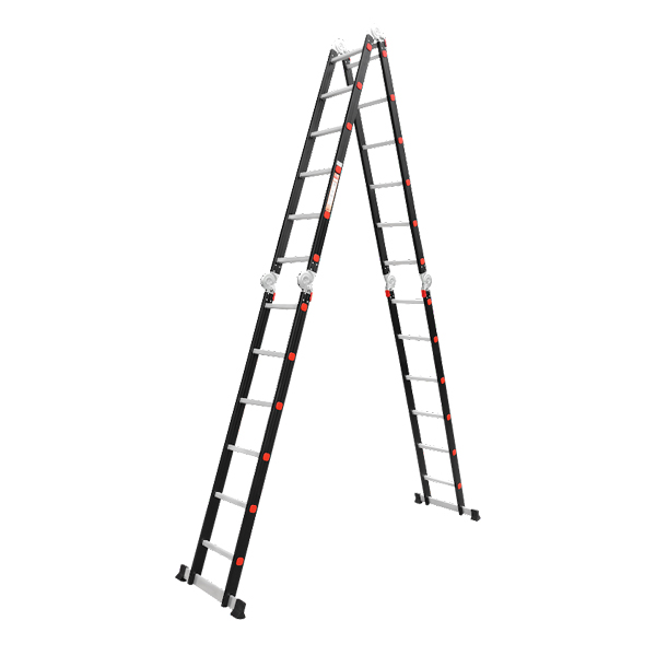 Thang Nhôm Gấp đoạn 4 Khúc Nikawa NKG-46, Cao Chữ A 3m38, Cao Chữ I 7m