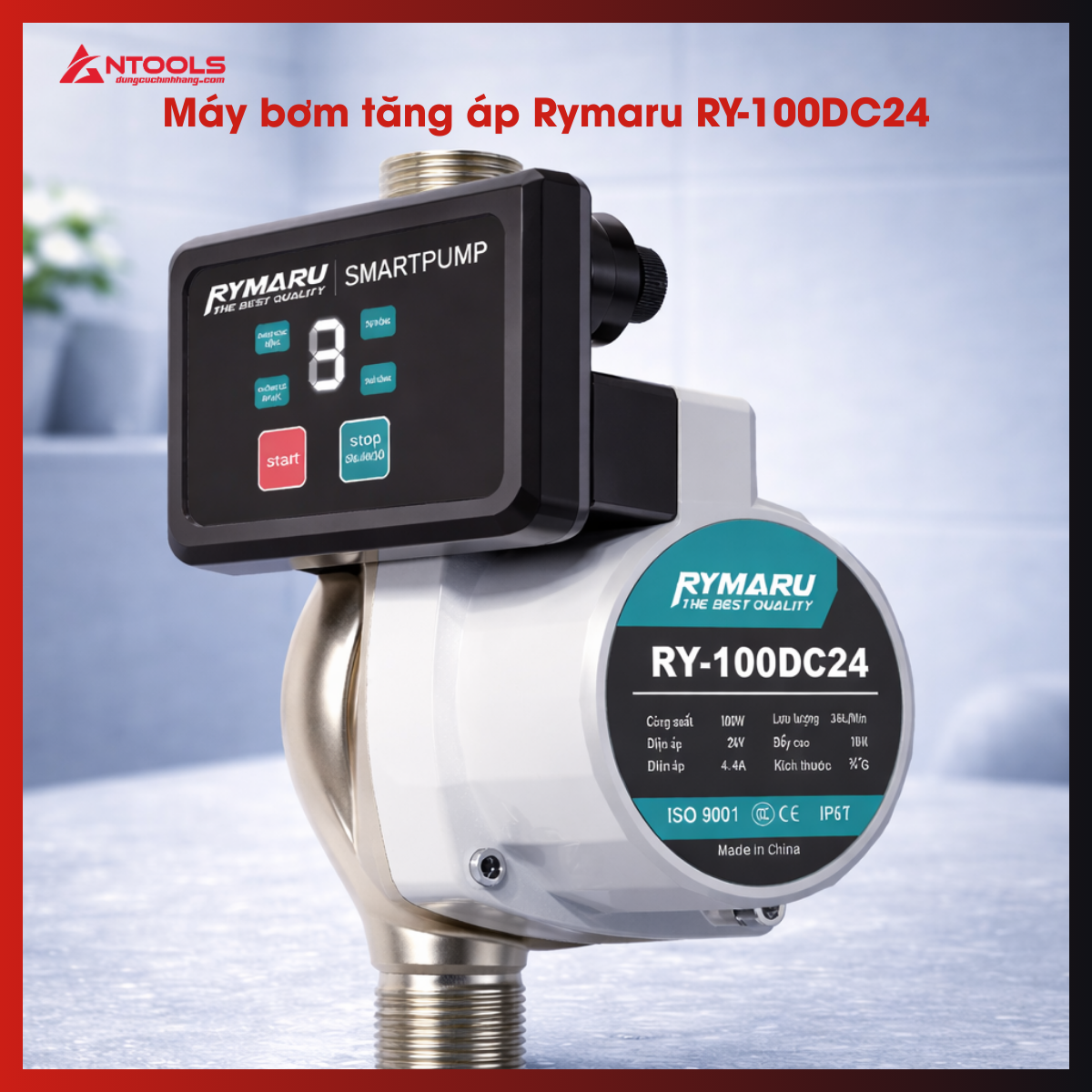 Máy Bơm Tăng áp Mini 24V Rymaru RY-100DC24 Biến Tần Thế Hệ 2