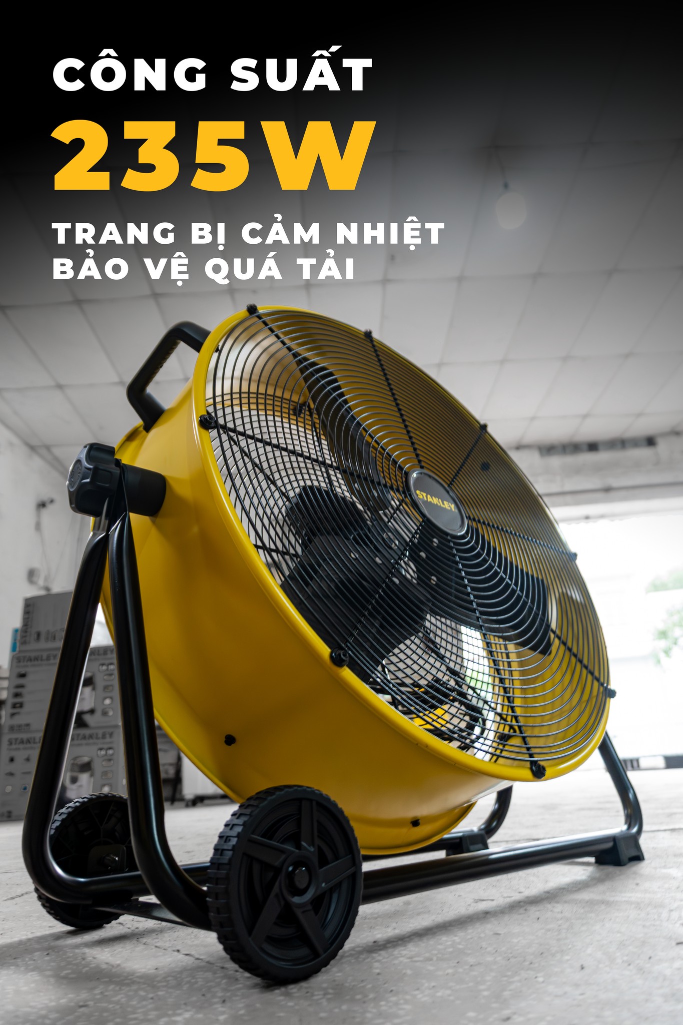 Quạt Sàn Công Nghiệp Stanley 24 Inch SLF306125D, Công Suất 250W