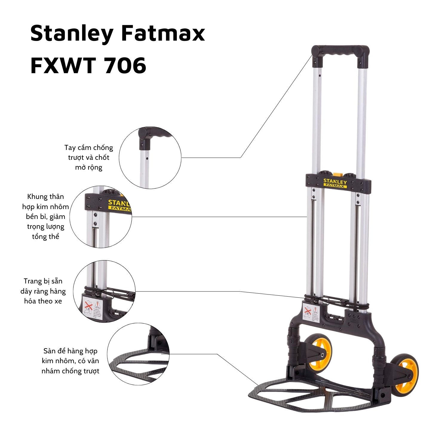 Xe đẩy Hàng 2 Bánh Stanley Fatmax - USA FXWT-706 - Tải Trọng 125kg