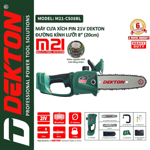 Cưa Xích Pin DEKTON M21-CS08BL