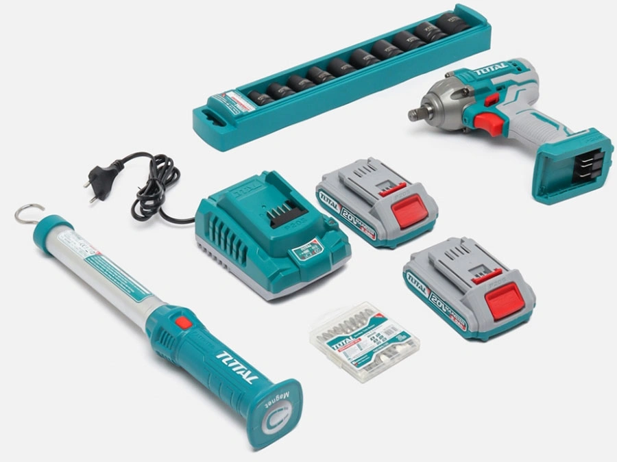 Bộ Combo Máy Siết Buloong Không Chổi Than TIWLI2038 Và Đèn Làm Việc TWLI35261 Dùng Pin 20V