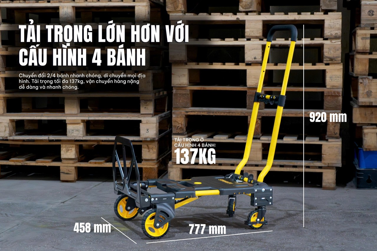 Xe Đẩy Đa Năng Gấp Gọn Stanley FT585 Chính Hãng, Tải Trọng 70/137Kg