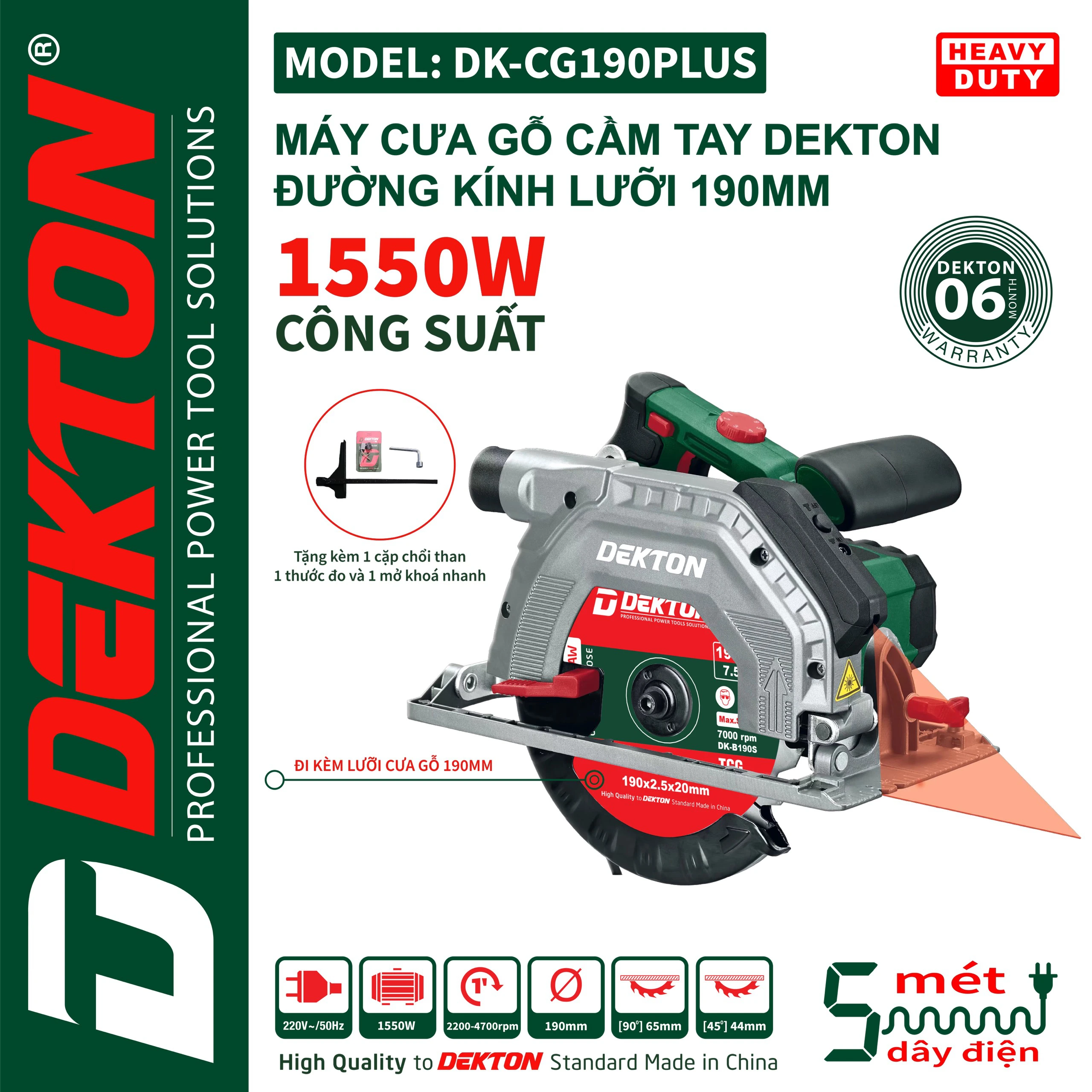 Máy Cưa Gỗ Dekton DK-CG190PLUS
