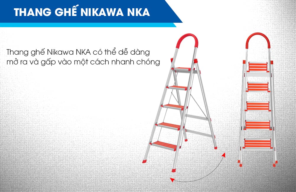 Thang Ghế Nhôm 3 Bậc Cao Nikawa 1m8 Nikawa NKA-03