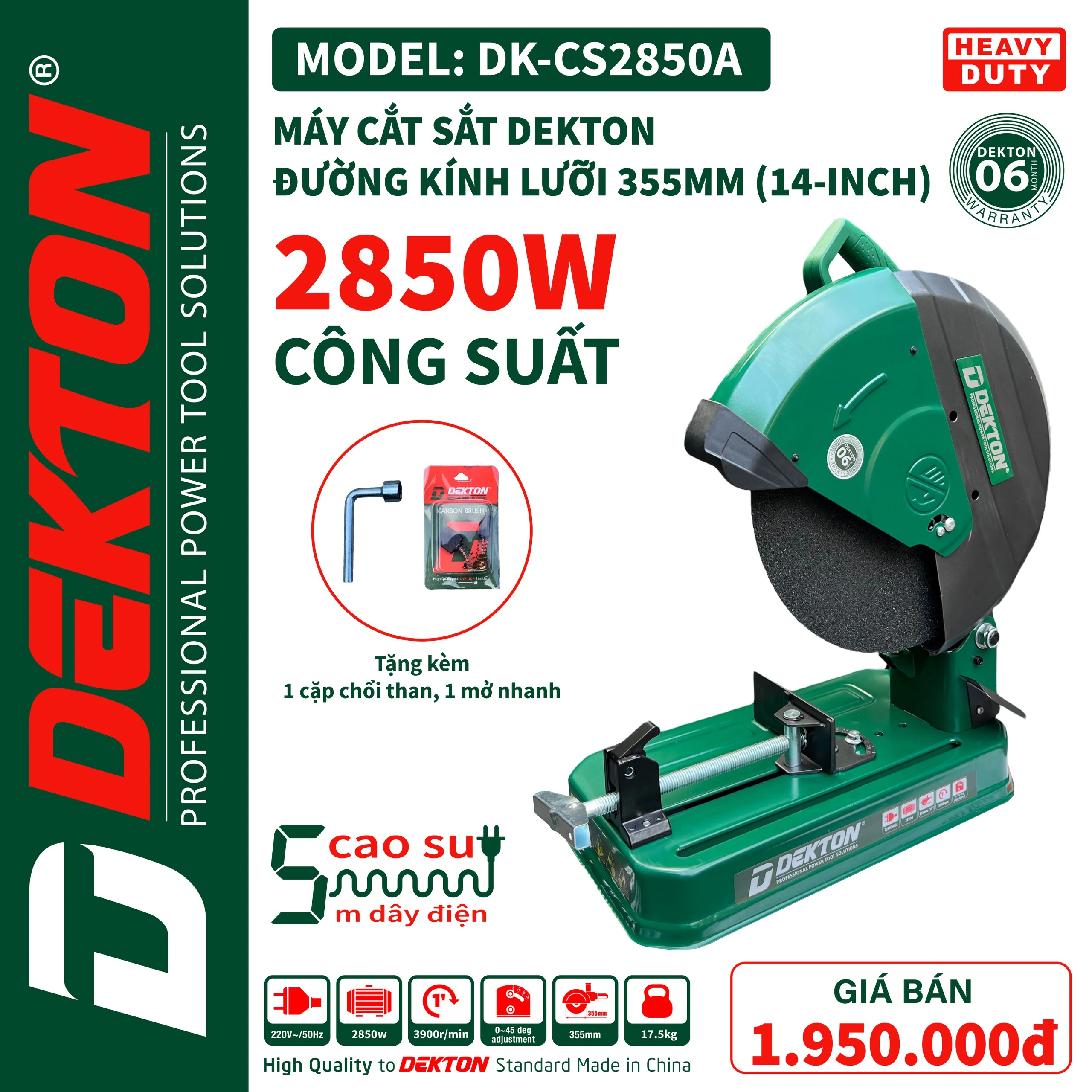 Máy Cắt Sắt DEKTON DK-CS2850A | Dụng Cụ Chính Hãng