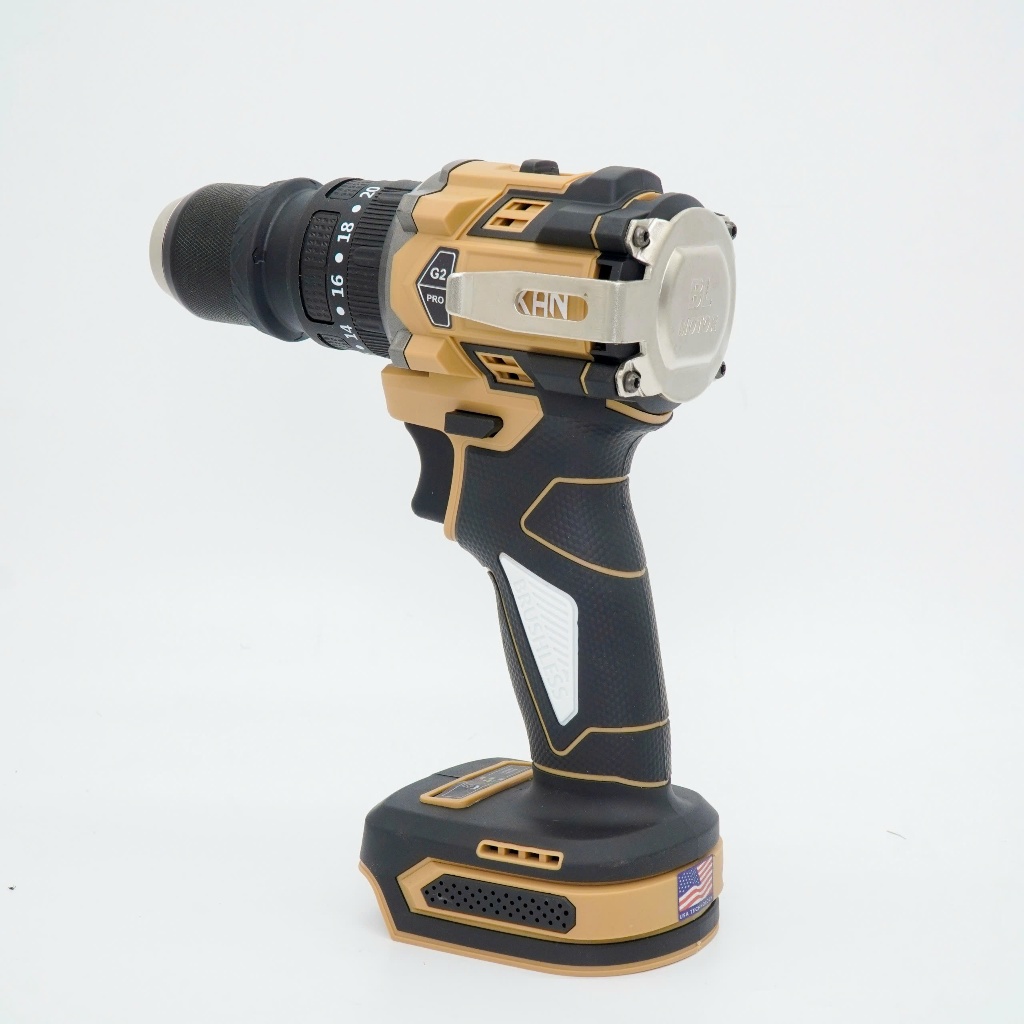 Máy Khoan Pin Kèm Bắn Vít HUKAN HM21-G2C-K7, Không Chổi Than, 3 Chức Năng, , 10mm, Đầu Kẹp Peacock