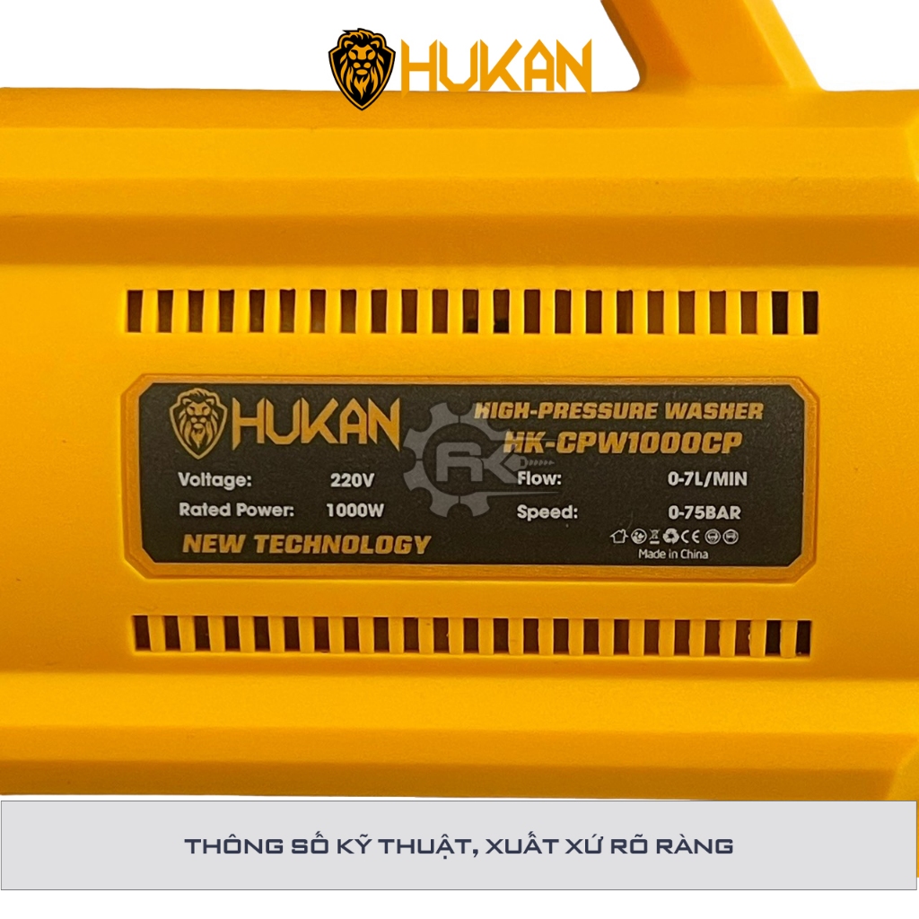 Máy Rửa Xe HUKAN HK-CPW1000CP, Công Suất 1000W, Áp Suất 75 Bar