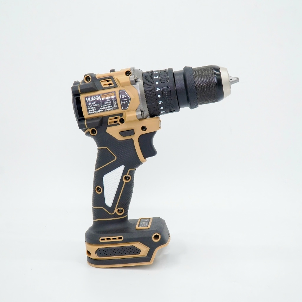 Máy Khoan Pin Kèm Bắn Vít HUKAN HM21-G2C-K7, Không Chổi Than, 3 Chức Năng, , 10mm, Đầu Kẹp Peacock