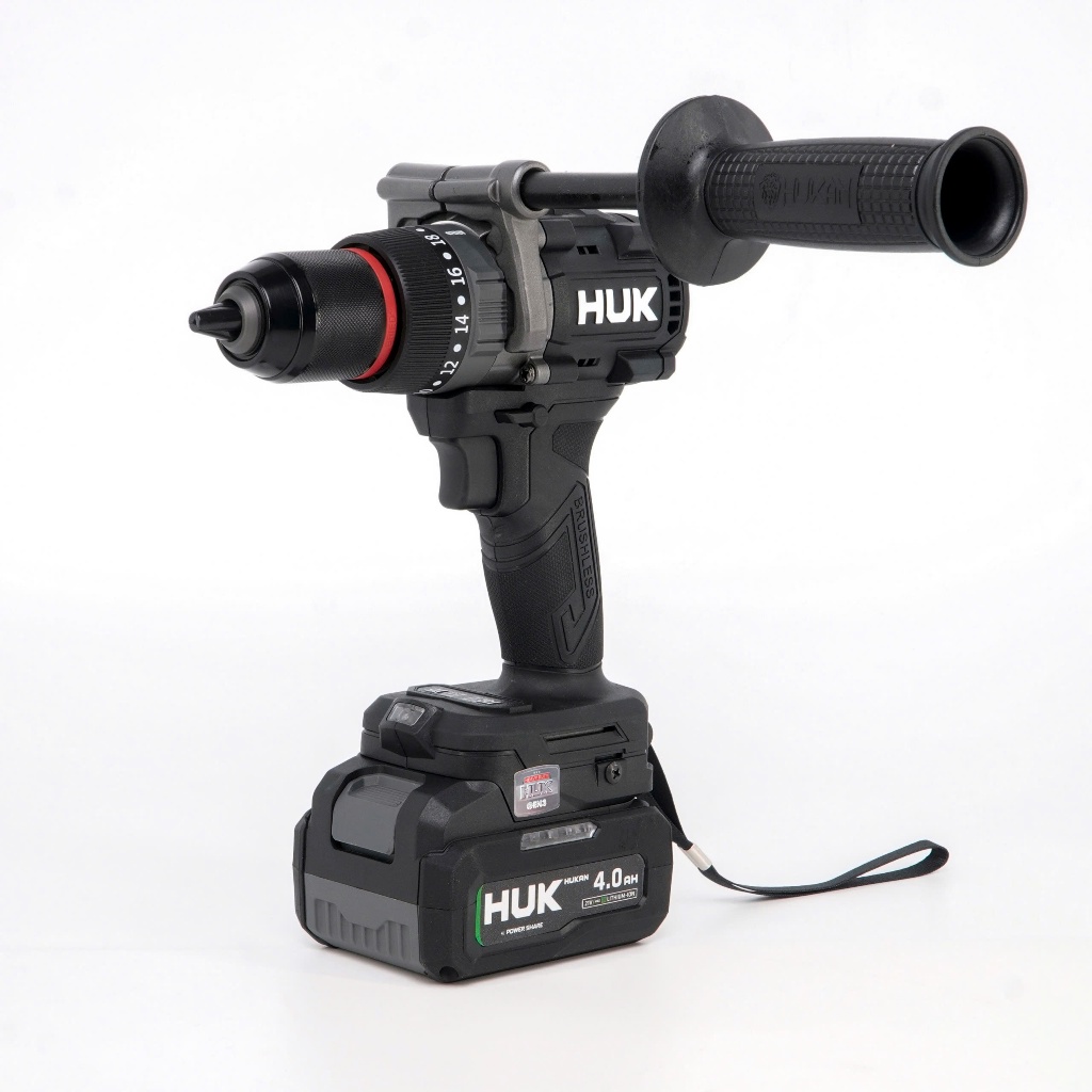 Máy Khoan Pin HUKAN HUK G3-Z1800, Không Chổi Than 125Nm, Có Tạo Xung + Chống Lật Cổ Tay