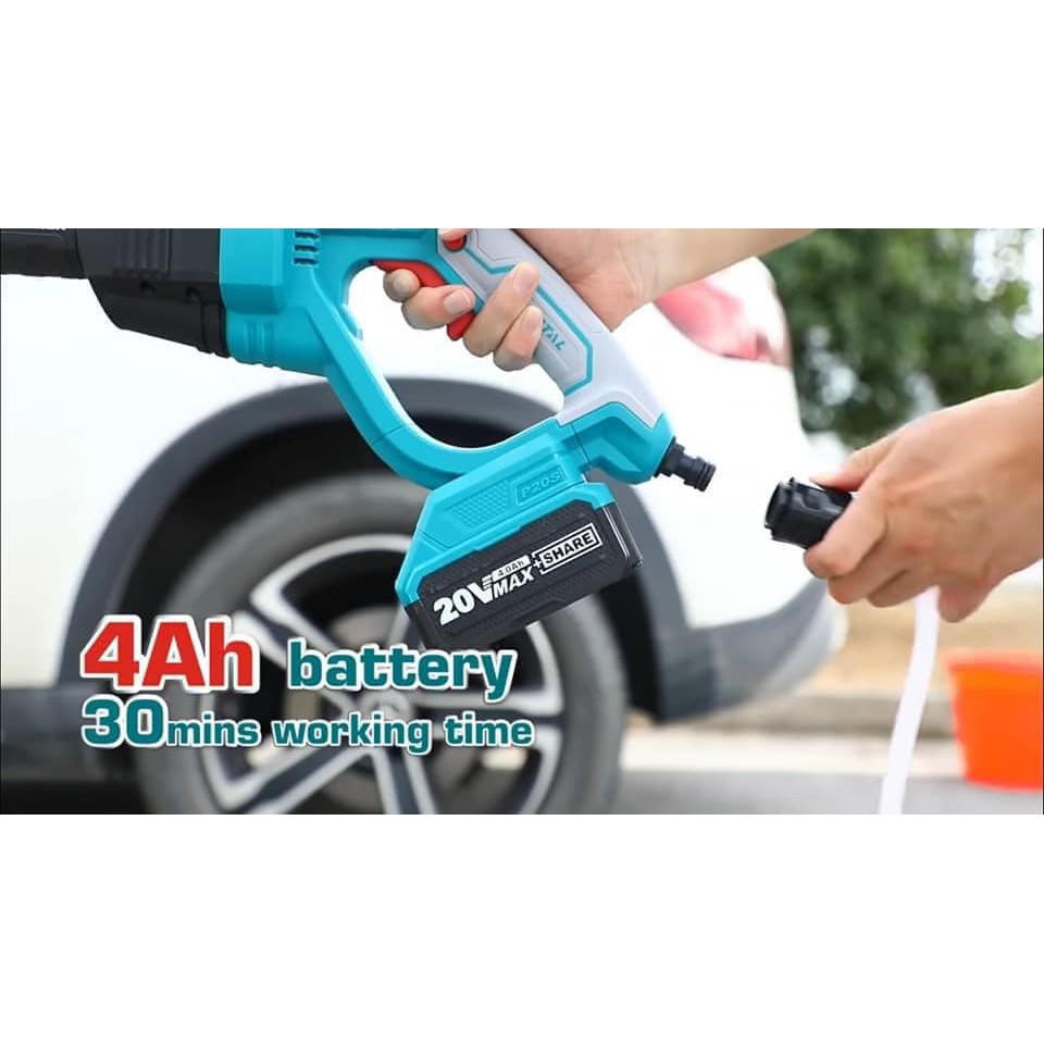 Máy Xịt Rửa Xe áp Lực Cao Dùng Pin (20V 4.0A/h) Total TPWLI20084