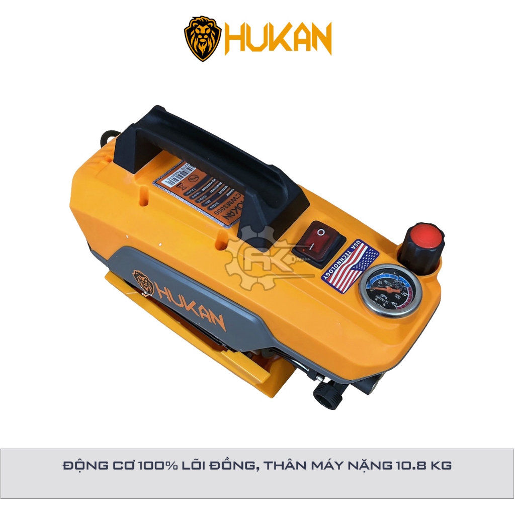 Máy Rửa Xe Chỉnh áp HUKAN HK-CWM3000, Công Suất 3000W, Có ÁT CHỐNG GIẬT, Công Nghệ INVERTER MỚI