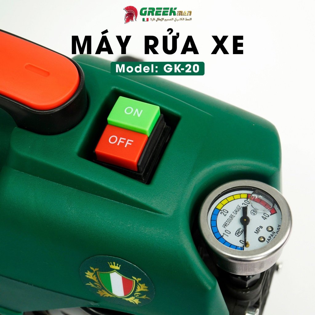 Máy Rửa Xe Cao Cấp Greek Man Technology Italy - Máy Xịt Rửa Xe Hàng Hiệu Cao áp Bảo Hành 24 Tháng