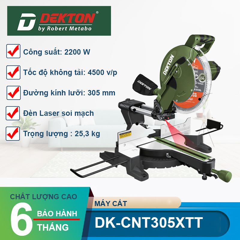 Máy Cắt Nhôm Ti Trượt 305MM 2200W DEKTON DK-CNT305XTT