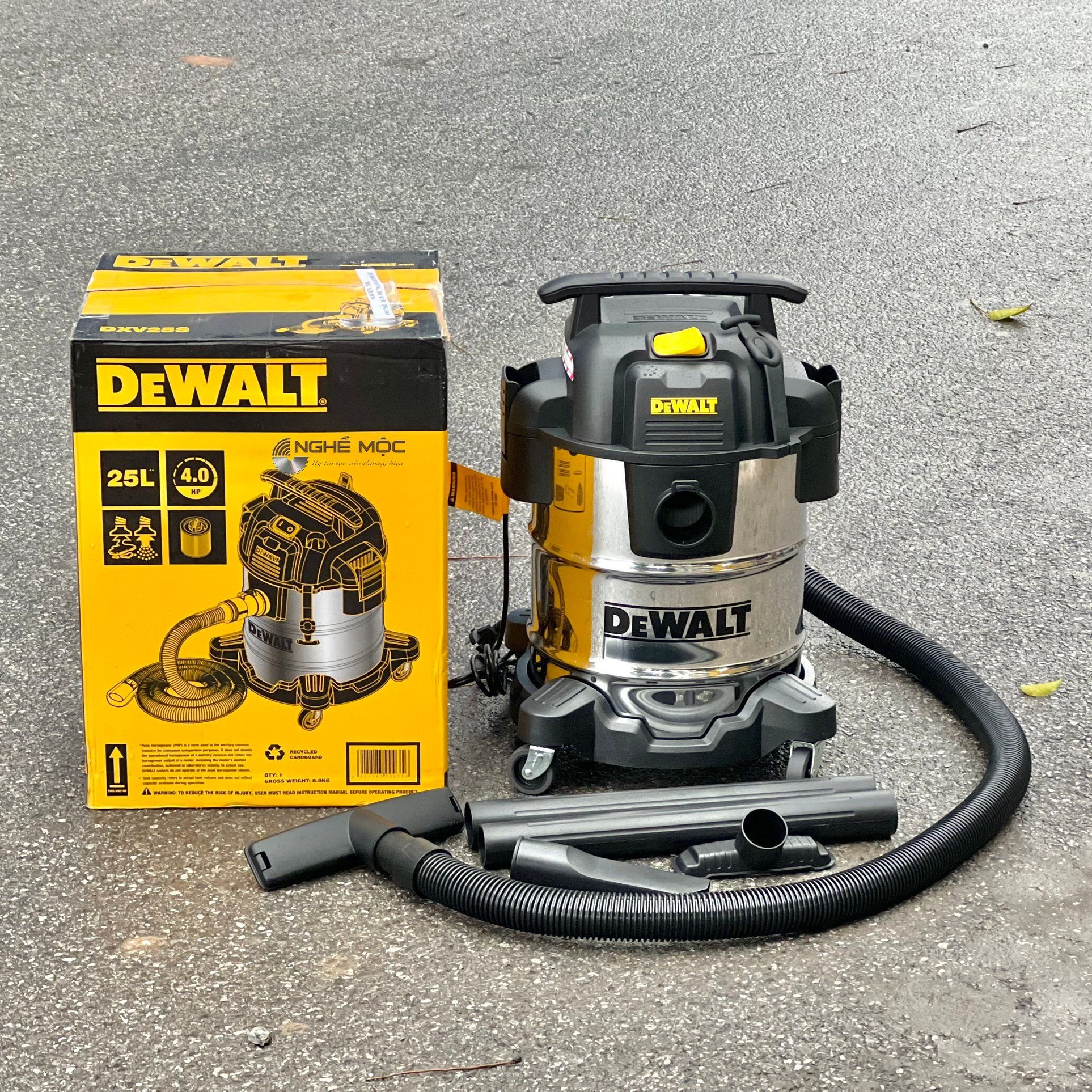 Máy Hút Bụi Công Nghiệp 3 Chức Năng ướt/khô/thổi Dewalt  DXV25S 25L