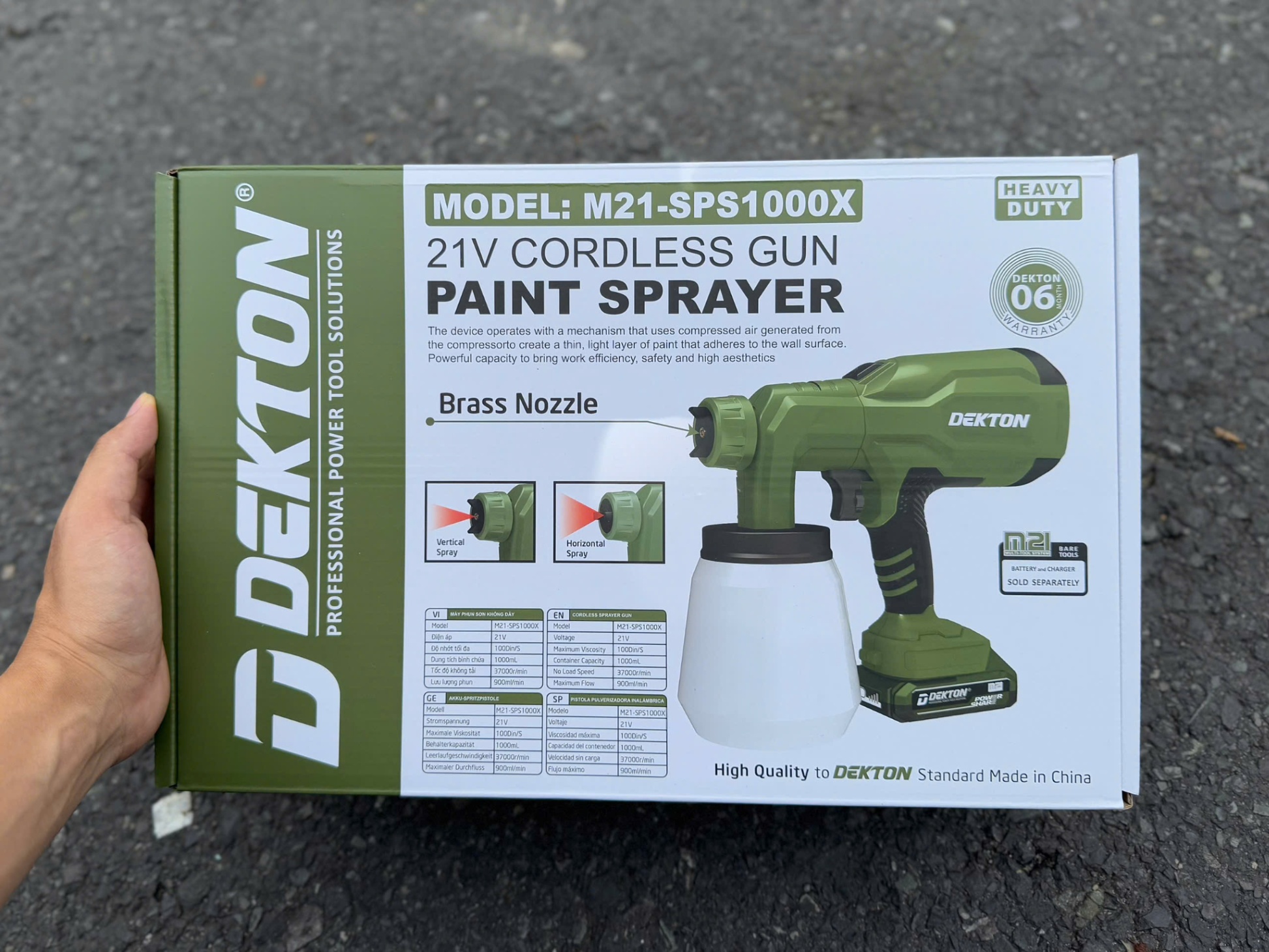 Máy Phun Sơn Dùng Pin 21V Dekton M21-SPS1000X