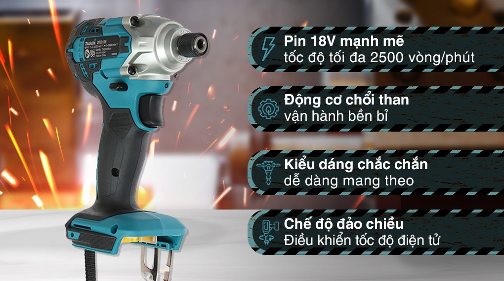 Máy Vặn Vít Dùng Pin Makita Chính Hãng Model DTD156Z 18V