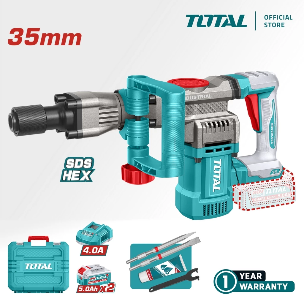 Máy đục Bê Tông Dùng Pin 20V Total TDBLI20358 (chưa Pin & Sạc)
