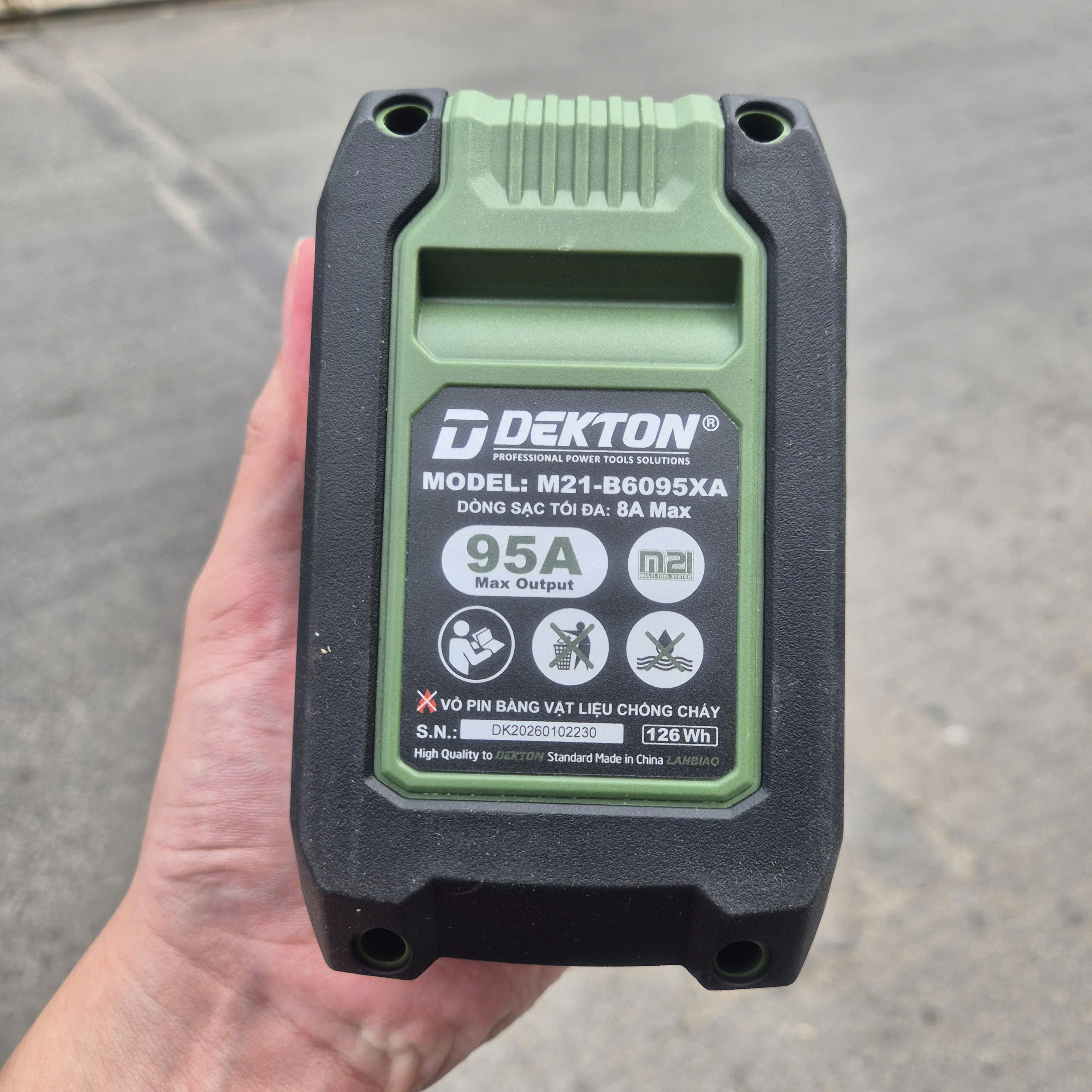 Pin Dekton 21V 6.0Ah Dòng Xả 95A M21-B6095XA Chính Hãng