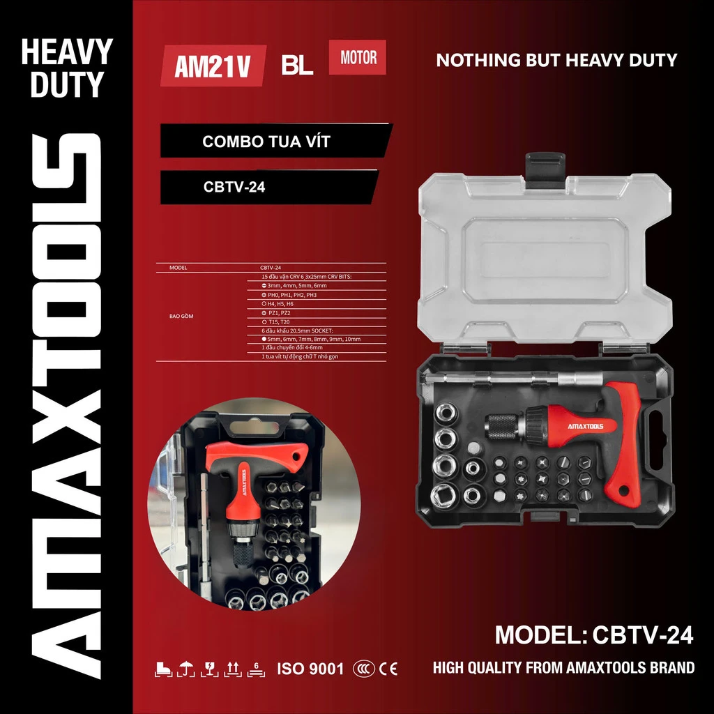 Bộ Tua Vít Tự động 24 Chi Tiết Amaxtool