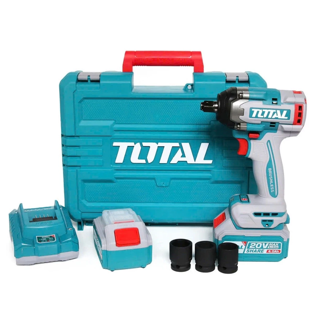 Máy Siết Bulong 350Nm Dùng Pin Lithium 20V Total TIWLI2035 Không Chổi Than (2 Pin 2.0Ah 1 Sạc)
