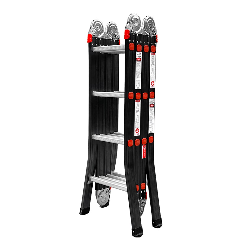 Thang Nhôm Gấp Đa Năng 4 Đoạn 4 Bậc Nikawa NKG-44C, Cao Chữ A 2m34, Cao Chữ I 4m77