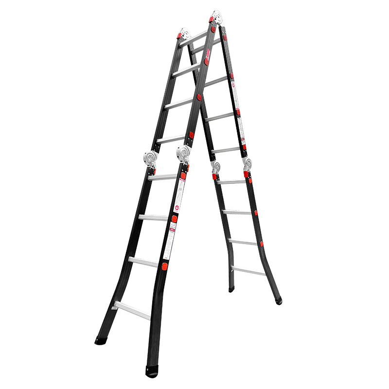 Thang Nhôm Gấp Đa Năng 4 Đoạn 4 Bậc Nikawa NKG-44C, Cao Chữ A 2m34, Cao Chữ I 4m77