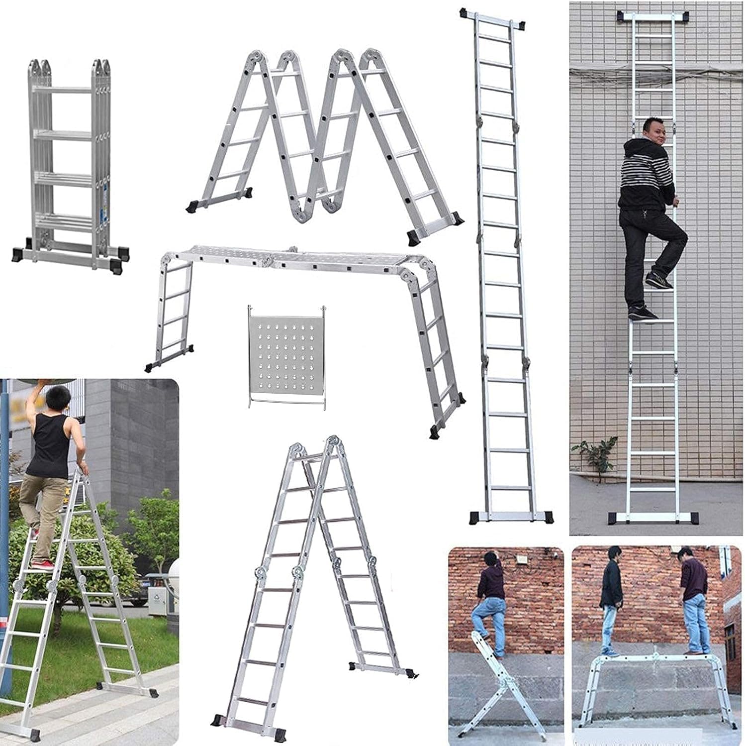 Thang Nhôm Gấp 4 Khúc Đa Năng 5m8 Ameca AMC-M205
