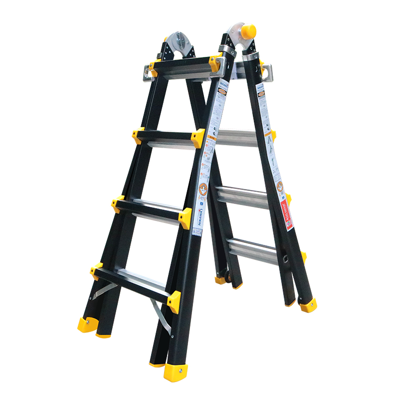 Thang Nhôm Rút Lồng Gấp Đa Năng 4 Bậc Nikawa NKB-44, Cao Chữ A 2m, Chữ I 4m14 NKB44 Chính Hãng