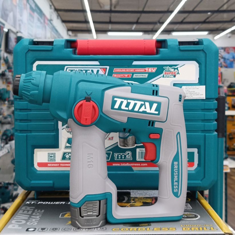 Máy Khoan Bê Tông Dùng Pin 16V Total TRHLI16168 (2 Pin 2.0Ah, 1 Sạc)