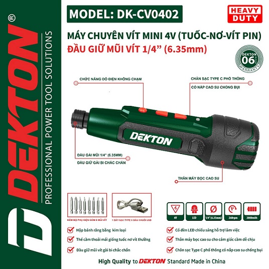 Tua Vít điện Mini Cầm Tay Dekton DK-CV0402